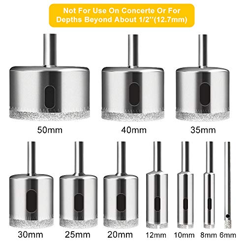Set de brocas diamantadas, 11 piezas, 6-50 mm miniatura 2