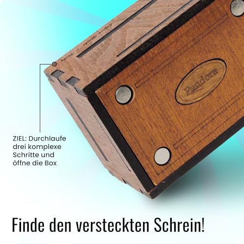 Logica Spiele Art. Pandora Box - Geheimschachtel - Schwierigkeit 5/6 Unglaublich - Geschenkbox - Denkspiel - Knobelspiel