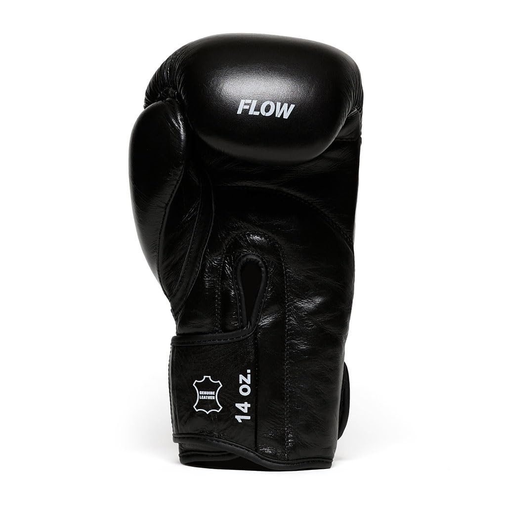 Flow Progress Boxhandschuhe - mehrschichtiger Schaumstoff - Rindsleder - Schwarz - 12 oz