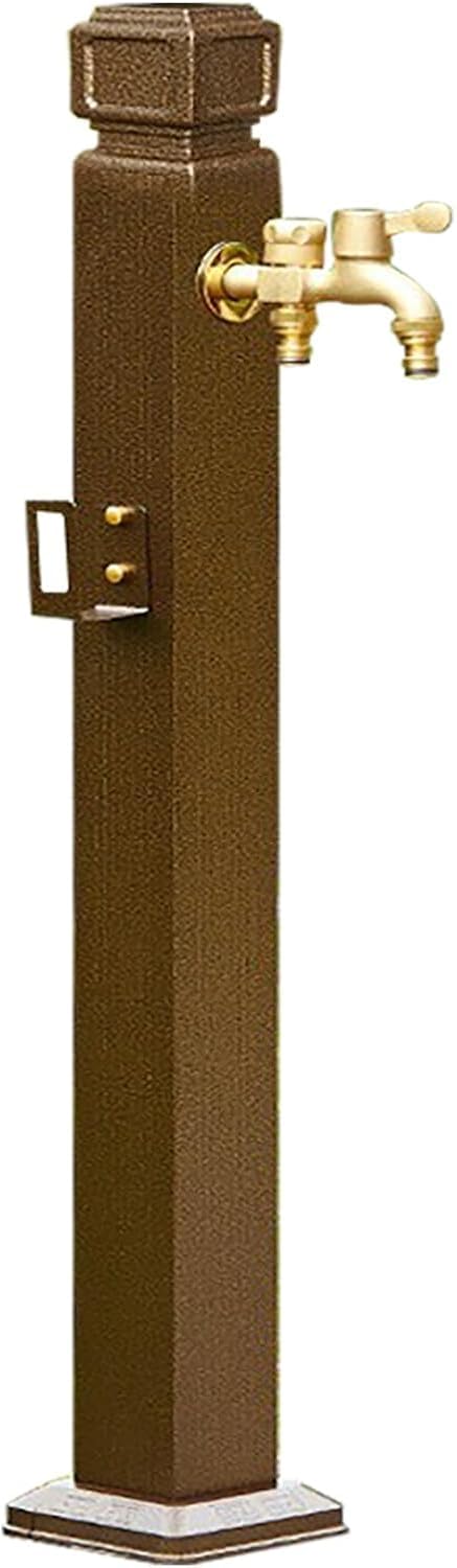 Grifo De Columna De Agua De Acero Inoxidable Para Jardín - Grifo Exterior Anticongelante Con Fuente Decorativa Tipo Hidrante Para Extensión De Manguera De Patio Y Jardín Copper 14.5*60cm/5.7*23.6in