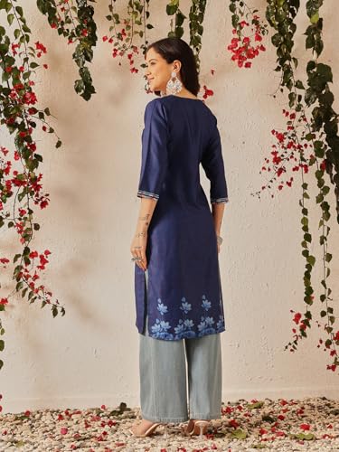 Image of Amazon Brand - Anarva Women's Cotton Printed Straight Kurti