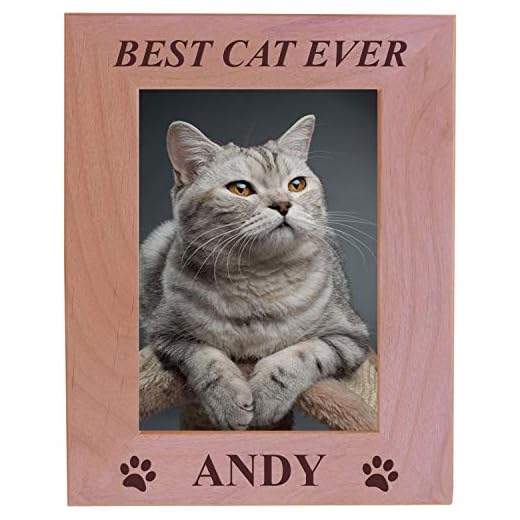 CustomGiftsNow Best Cat Ever - Custom Engraved Alder Wood Picture Frame - Add your cats name (5x7 Vertical)