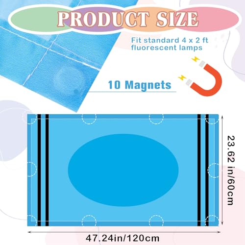 Image of VIHOSE 6 Pcs Fluorescent Light Covers for Ceiling Lights Classroom Magnetic Light Covers Classroom Filters Office School Drop Ceiling, 4 x 2 ft (Crayon)