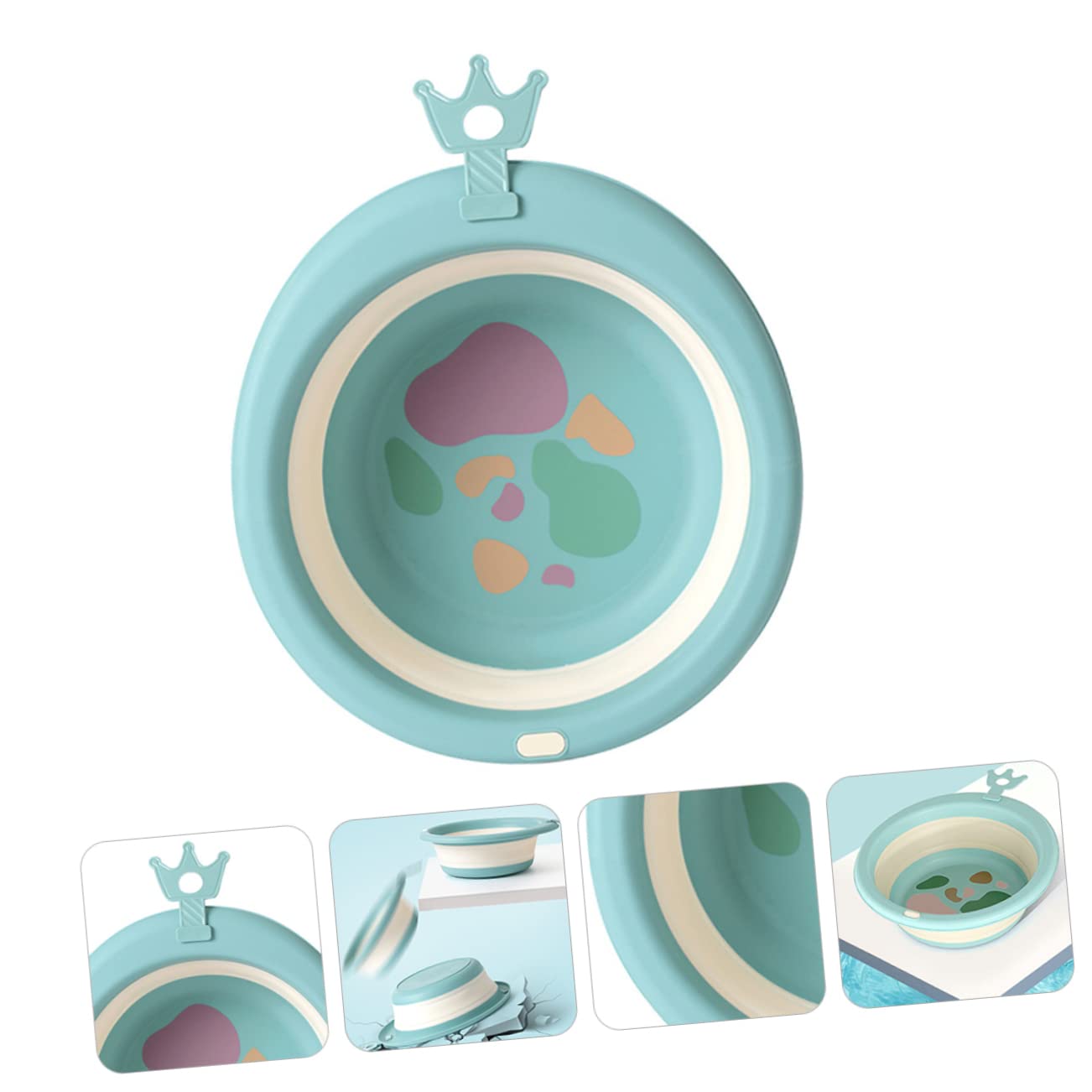 BESPORTBLE Portable Foldable Silicone Washbasin Capacity Foot Basin for Outdoor Use Cartoon Design Easy to Friendly Tub