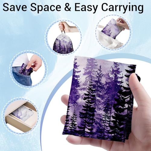 Image of Pine Trees Gymnastics Grip Bags Purple Adjustable Gym Storage Pouch for Gymnasts Dancer Holding