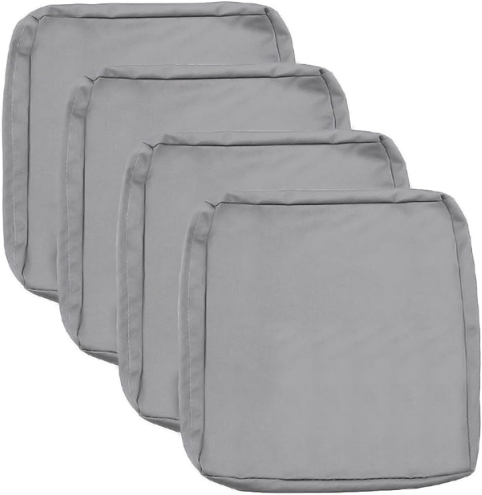 Sqodok 25x25 inch Outdoor Cushion Covers, 4Pack Waterproof Grey