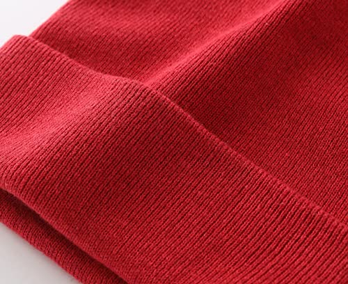 Home Prefer Toddler Boys Girls Winter Hat Cotton Knitted Hat Kids Beanie Warm Child Skull Cap Red Medium #TOP2