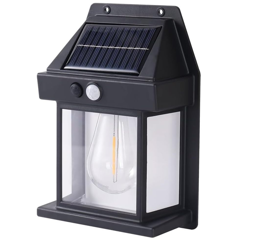 MB STAR Outdoor Solar Lights, Dusk to Dawn Solar Wall Sconce Motion Sensor, 3 Lighting Modes Waterproof Wall Lantern Light Fixtures for Garden Yard Patio Fence Outside - Black, Pack of 1-image-44
