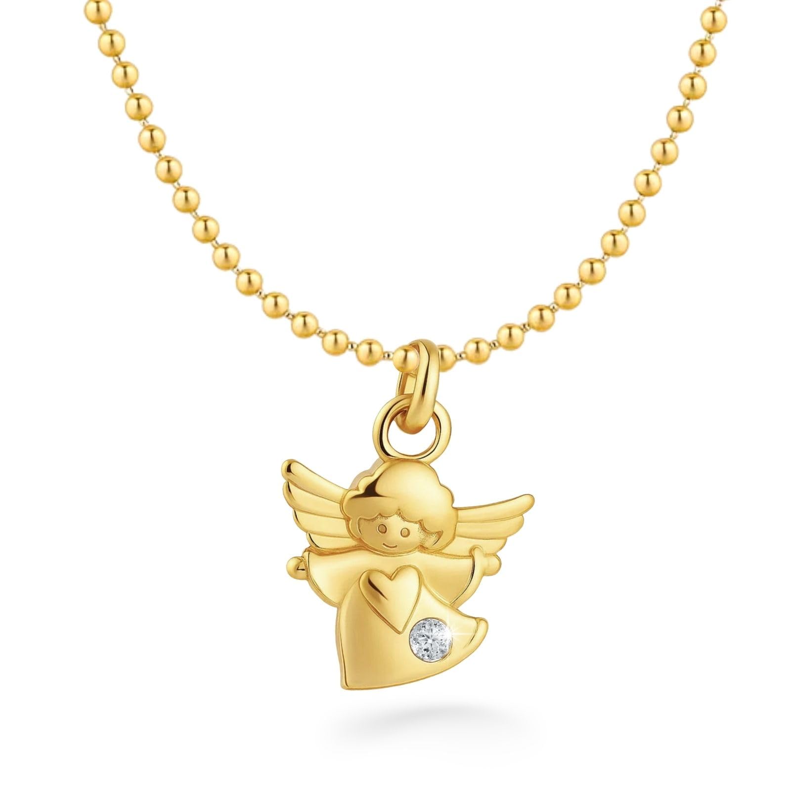 fish Cadena para bautizo para niña/niño de plata/oro, ángel de la guarda, colgante de ángel, collar para niños, joya para bautizo, regalo de nacimiento, tarjeta y caja de regalo