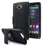 Droid Turbo Case, NageBee Black Swivel Slim Belt Clip Holster Armor Protective Case, Defender Cover Holster Shell Combo Case for Motorola Droid Turbo XT1254(Fits Ballistic Nylon Version) - Black