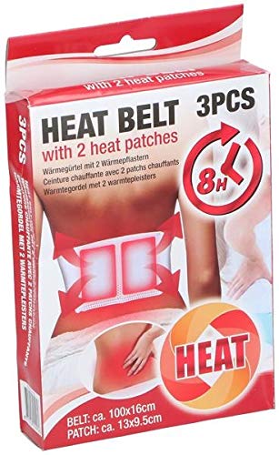 3 piezas cinturón de calor para dolor de espalda, sin olor, autoadhesivo para períodos de dolor, calambres en la espalda, tirados musculares y dolores musculares rígidos