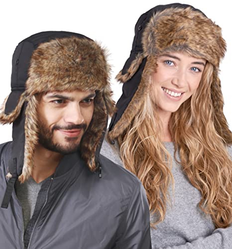 Lista de Gorros de aviador para Mujer - los preferidos. 50 Tough Headwear Gorro Invierno Hombre y Mujer - Gorro Aviador Unisex - Gorro Hombre/Mujer con Orejeras - Gorro Invierno Mujer/Hombre de Pelo - Gorros Invierno Hombre/Mujer Esquimal