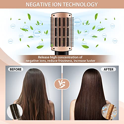 Hair Dryer Brush, Nicebay 4 In 1 Hot Air Brush For Straightening/Curling/Drying, One-Step Blow Dryer Brush & Volumizer With Ceramic Coating, 3 Temperature Settings, Detachable Design For Travel Salon #TOP2