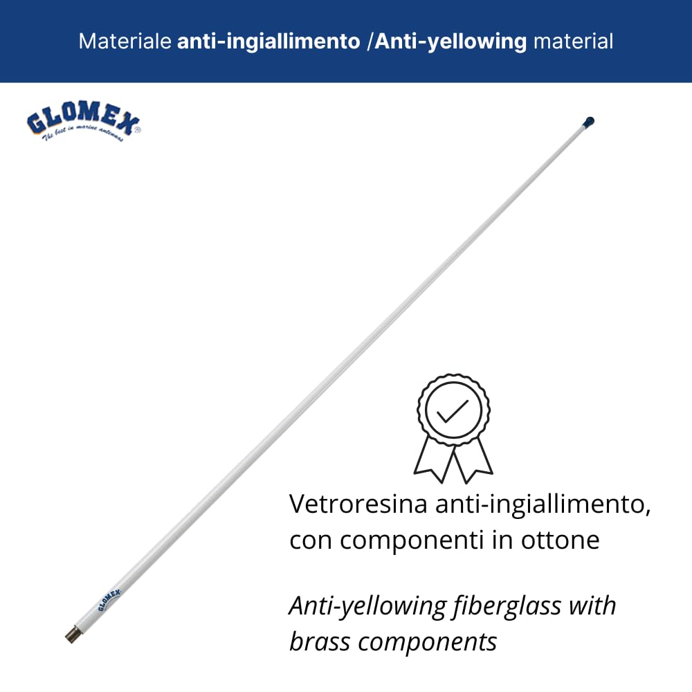 Glomex – Antenne AIS Glomeasy 1,2m (Néro), modèle RA300AIS/BK – Installation rapide FME, gain 3dB, pour voiliers, moteur, bateaux pneumatiques, yachts – Sécurité AIS et style moderne