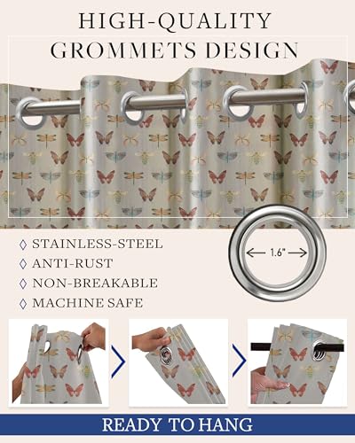 Image of Cloth Fusion Printed 100% Blackout Window Curtains 5 Feet Long Set of 2