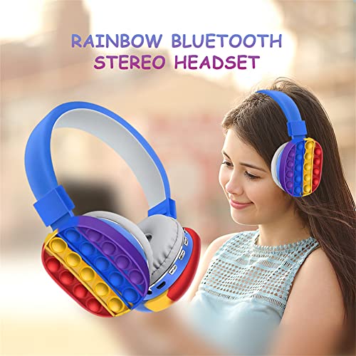 SONGIU Bluetooth On-Ear Hoofdtelefoon met Po-p Bubbles, Siliconen Push en Po-p Fidget Toy Hoofdtelefoon Kleurrijke… - Image 3