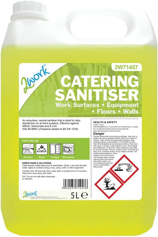 2Work Catering Sanitiser Odourless 5 Litre Bottle 2W71457