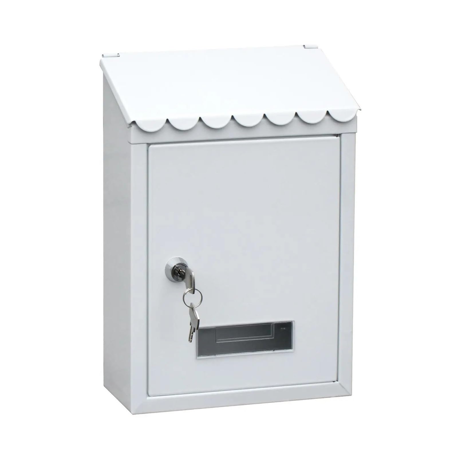 Post Box Rust-proof Mailbox 22x6.5x30CM Wall Mounted Mail Box Secure Case(White)