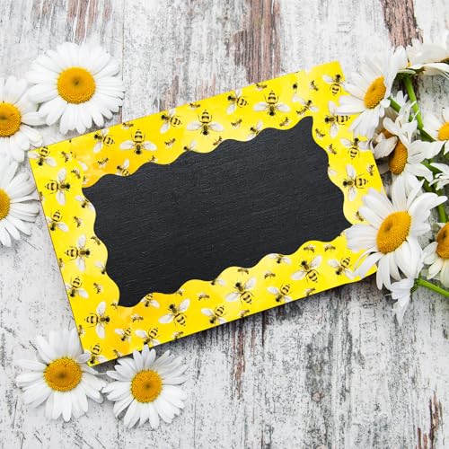 Image of Whaline 69 Ft Summer Bulletin Board Borders Watercolor Yellow Bee Honeycomb Spot Stripe Self-Adhesive Bulletin Board Trim for Summer Bee Day Decoration Party Home Office