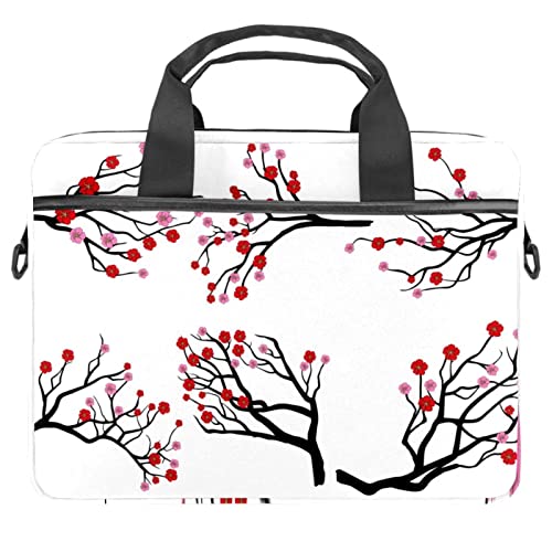 Sac à bandoulière pour ordinateur 13 à 14.5 pouces à motif de fleur de prunier