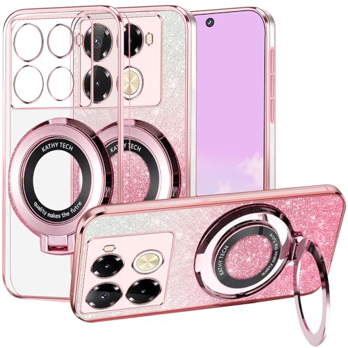 Coque paillettes Infinix Note 40 Pro Plus 5G avec anneau support magnétique intégré