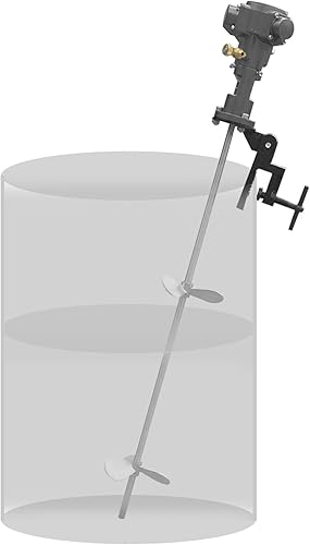 Pneumatic Putty Powder Mixer, 50 Gallon Stainless Steel Concrete Mixer Machine, 12HP Clamp Vertical Mixer Pneumatic Paint Mixer with Directional