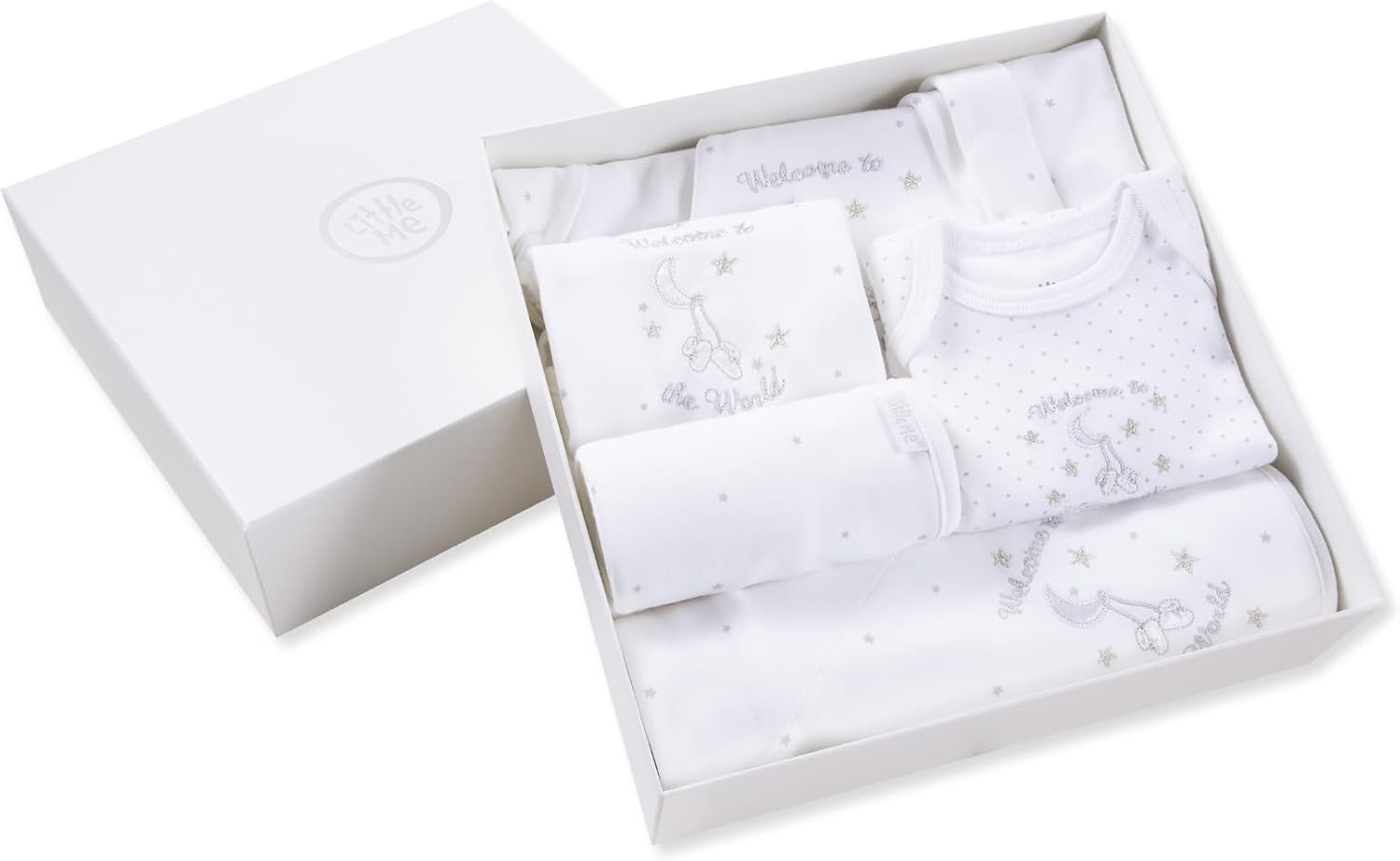 Little Me Baby Layette Gift Set - Clothes, Outfits, Essentials for Girls & Boys, Newborns, 3 and 6 Months