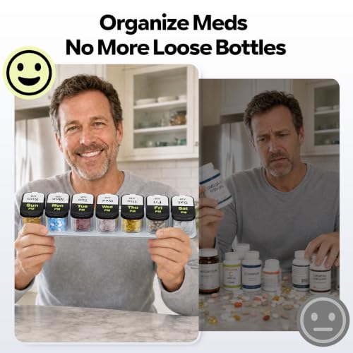 Image of Odaro Extra Large Pill Organizer 2 Times A Day, XL Pill Organizer Am Pm, Big Pill Box for Supplements Vitamins, Portable Jumbo Supplement Organizer for Seniors & Adults - Black
