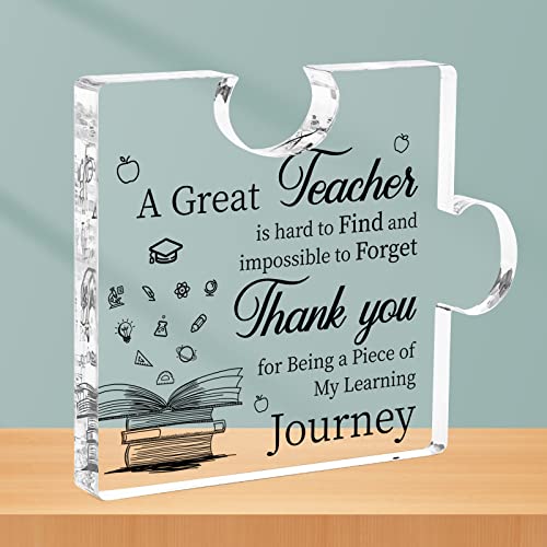 Happy Teachers Day Gift for Women Men, Gift for Teacher Puzzle-Shaped Acrylic Plaque Teachers...