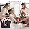 Vavabox A-Z Initial Personalized Tote Bag, Waterproof Gifts for Women, Bridesmaids, Mom, Teachers, Friends (01-Black, M) #5
