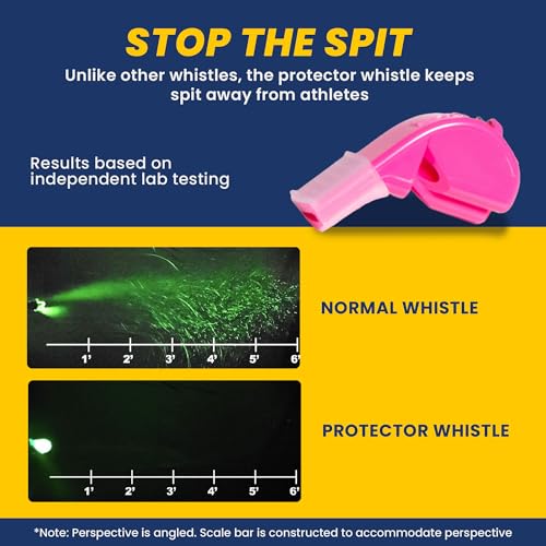 The Protector Whistle P51 Pink - Classic Coach Whistle with Lanyard - Official Whistle for Sports, Loud Safety Whistle for Adults - Breakaway Lanyard - Emergency Whistle Teacher Lifeguard - CMG