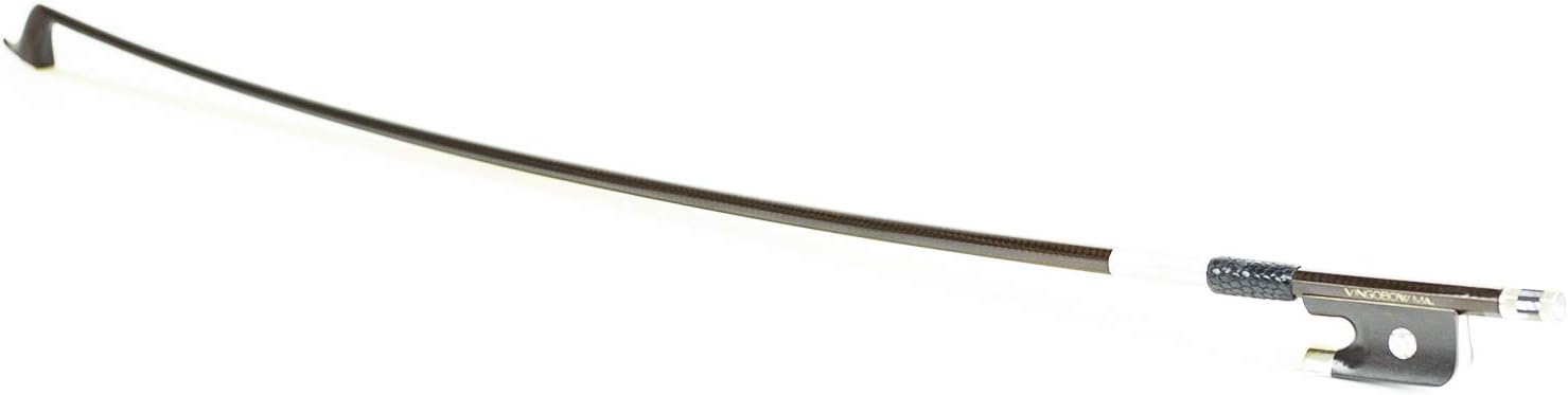 Golden Diamond Carbon Fiber Cello Bow 4/4 Size VINGOBOW 140C Master Level Parisian Eyes Ebony Frog Well Balanced Sweet Sound Quality Natural Horse Hair Full 4 4 for Professional Player