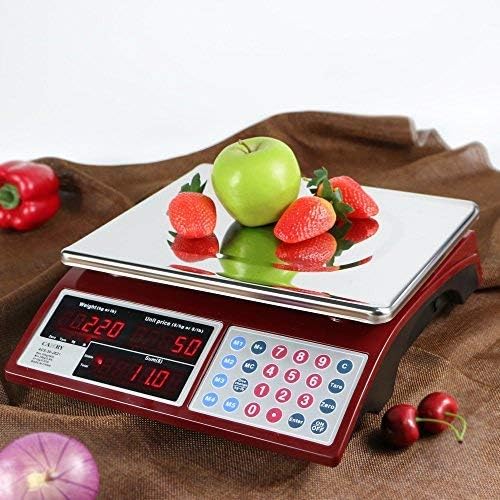 Miniatura 5 de Báscula electrónica de computación de precios de 66 libras66.1lbs impermeable, báscula de peso comercial digital para conteo de carne, batería