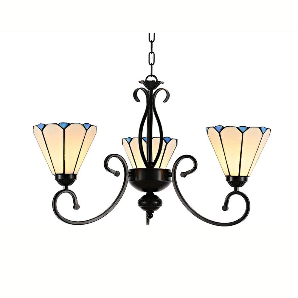 HJRegaFimu Living Room Chandeliers Ceiling Pendant Light 8 Heads Restaurant Bar Counter Lamp American Country Rustic Dining Bohemia Painted Metal Glass Hanging