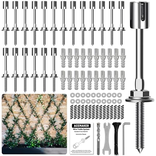 Acemaker Wire Trellis for Climbing Plants Outdoor, 20-Set Wall Trellis