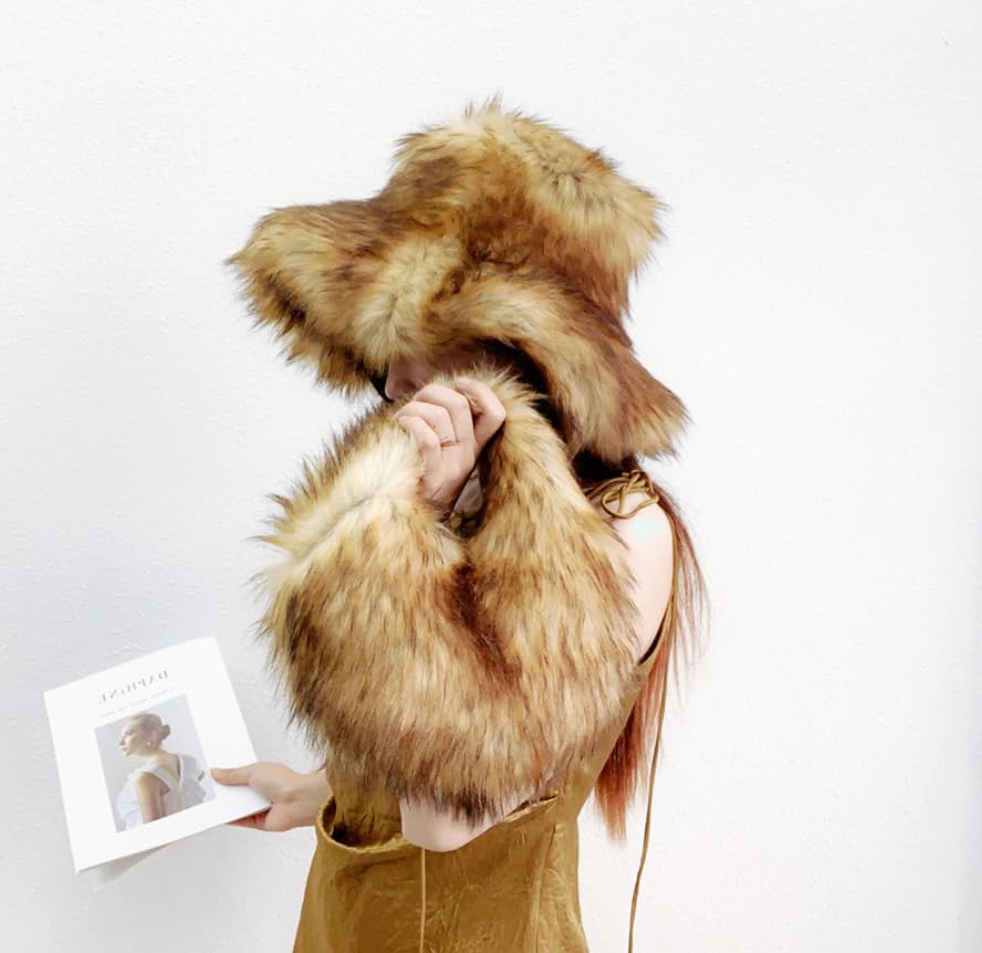 YXCFEWD Furry Heart Shaped Crossbody Bag for Women - Plush Y2K Handbag with Soft Shoulder Strap3