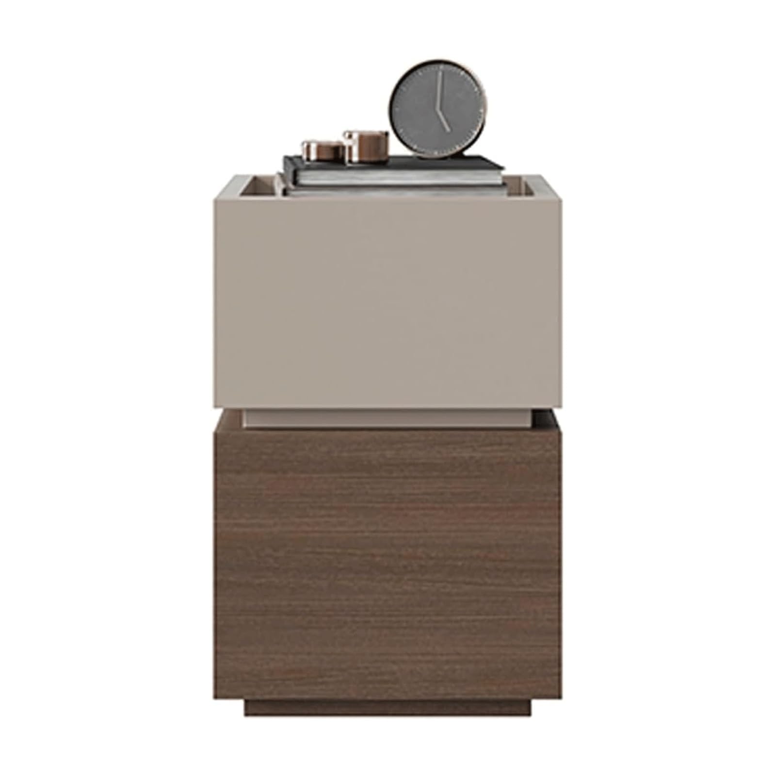 SXZenSpace Small Nightstand Modern Wood Bedside Cabinet Spacious Countertop Table with 2-Drawer Side for Spaces End Table(30x35x45cm)