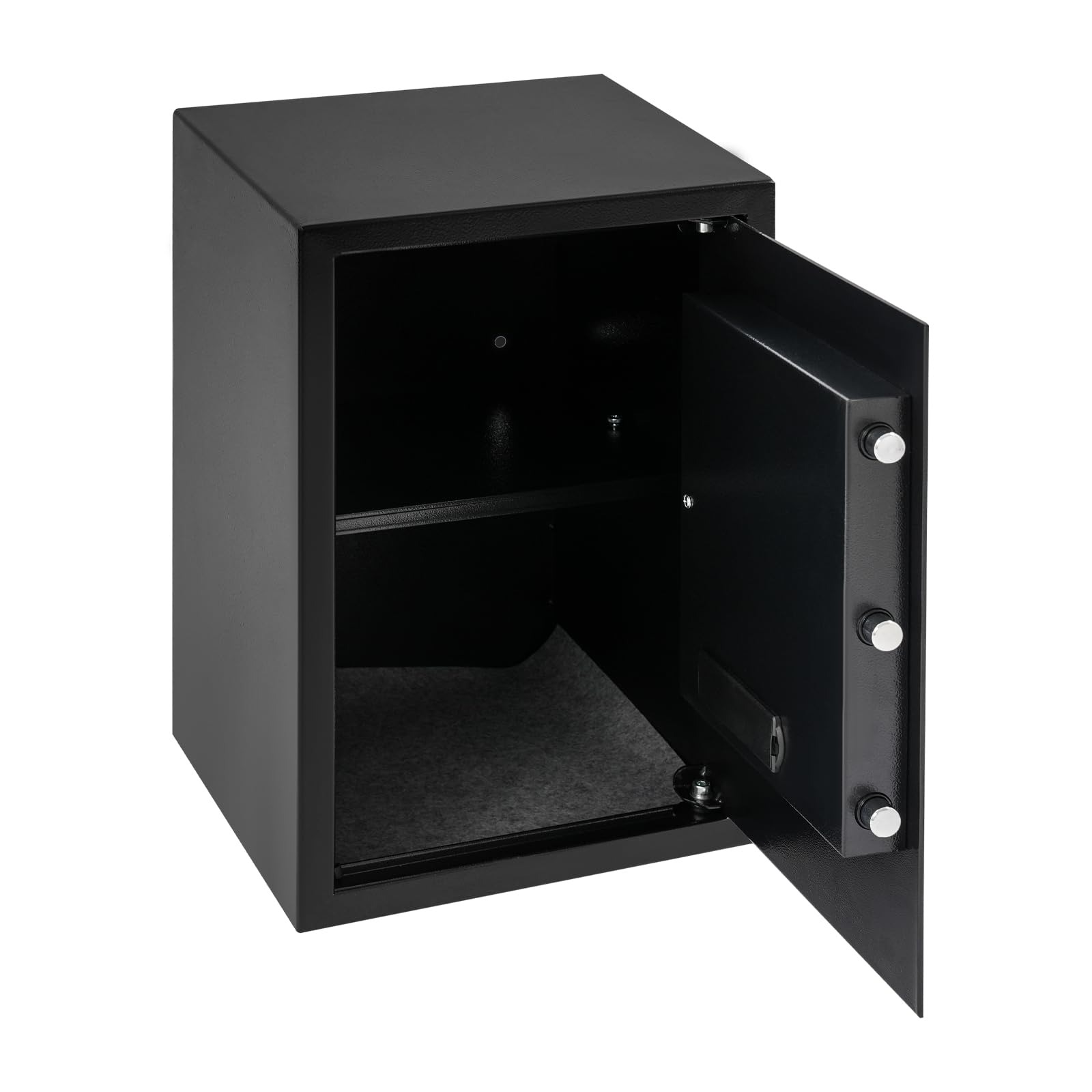 Grande cassaforte con chiavi di emergenza e funzione di allarme, 50 cm, grande cassaforte per mobili con spazio a doppio piano, cassaforte elettronica per documenti, gioielli, contanti, con chiave di