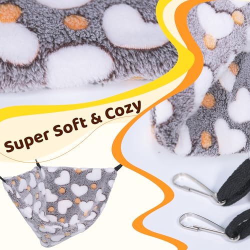 Image of Hanging Corner Hammocks with Hooks for Small Animals, Pack of 2 | Ideal Hammocks for Guinea Pigs, Rats, Chinchillas, Squirrels, Hamsters | Perfect for Pet Critter Cages. M, Coffee+Purple