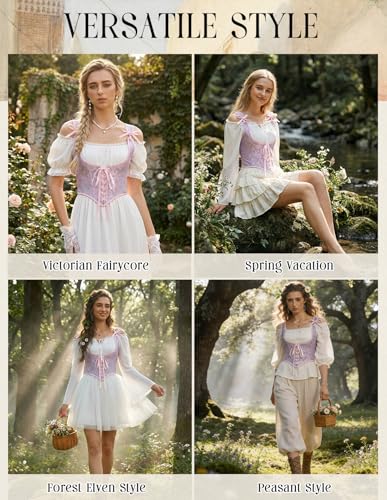 Image of Scarlet Darkness Corset Tops for Women Renaissance Underbust Corset Boned Lace Up Corsets