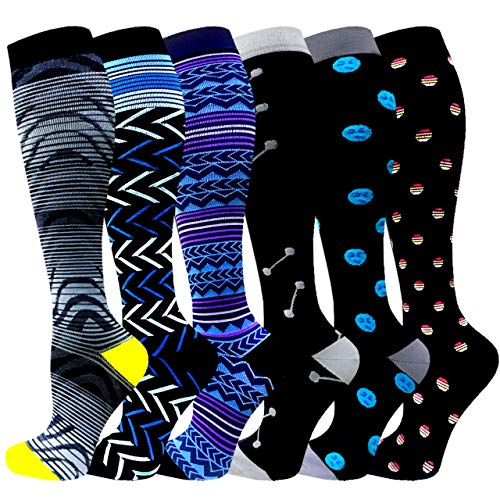 Compression Socks Women & Men 20-30 mmHg (3/6 Pairs), Best Athletic & Medical
