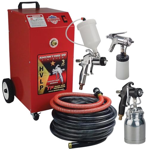 TP Tools® Showtime 99 HVLP Paint Spray Turbine Unit with 3 Paint Spray Guns #TP-99PLUS, Made in USA