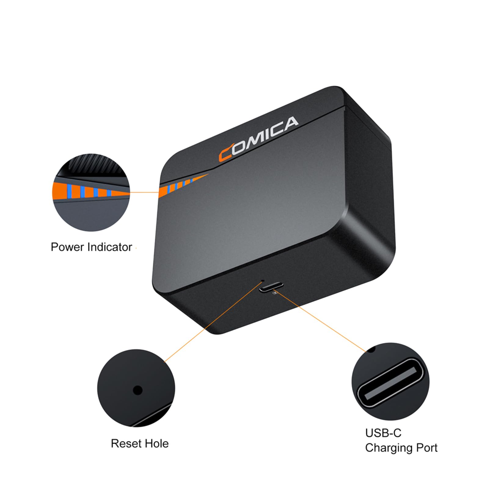 Camnoon Vimo C3 Wireless Microphone System with 1 Receiver & 2 Microphones 200M Transmission Range 4 Level Adjustable Speed Built-in Battery with Charging Case Replacement for Live Streaming Vlog