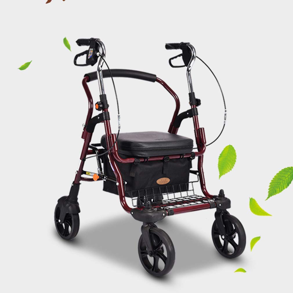 Rollator Walker, pomoc do chodzenia z regulacją wysokości, Rolling Walker, super lekki aluminium, Mobilność Przenośny chodzik Rollator z 4 kołami dla seniorów Interesting