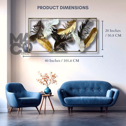 Image of MACODECO Metal Wall Art for Home Decor - Elegant Wall Decor Items - Modern Metal Wall Decor for Living Room, Bedroom, or Office - Stylish Decorative aesthetic home decor Your Home.