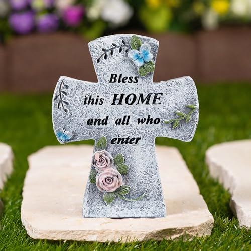 Estatua Cruz Bless This Home 6.75 pulgadas miniatura 2