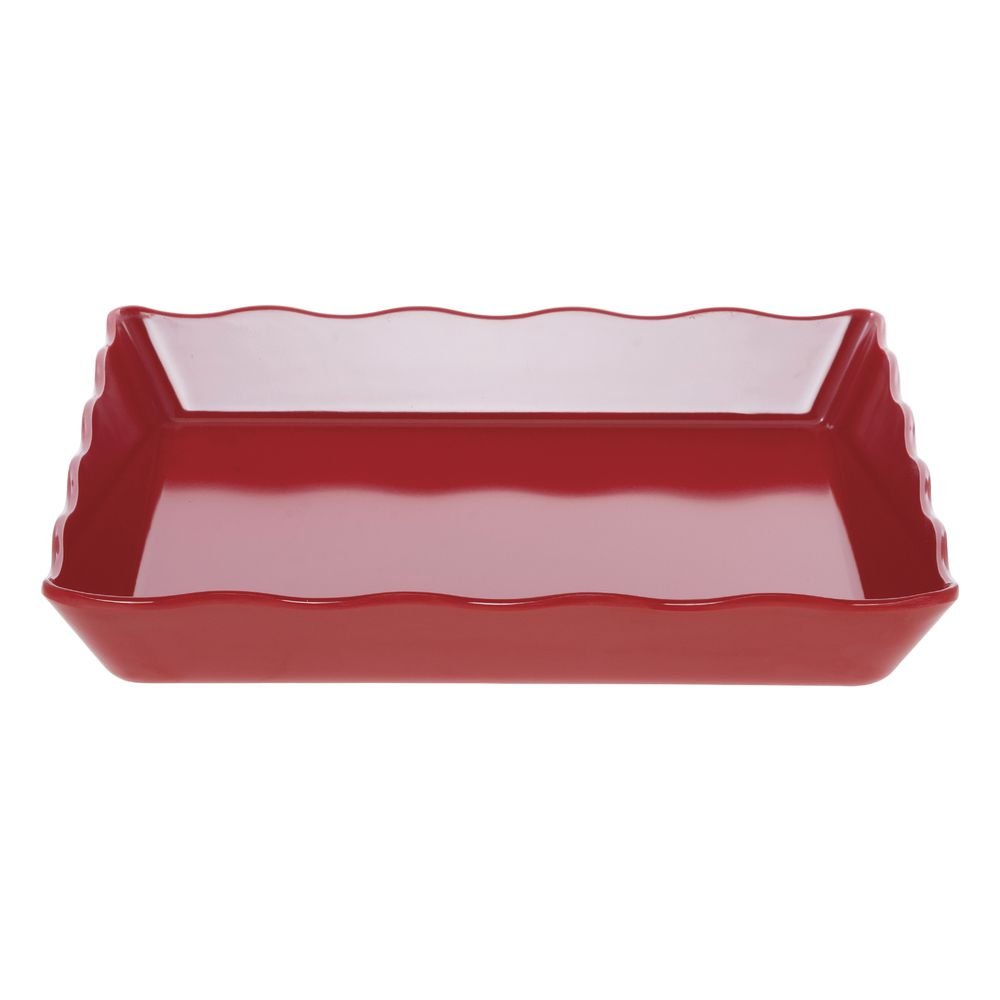 Platter Red Melamine Wave Display Platter - 14"L x 14"W x 2"H by HUBERT – Large, Melamine, Red, Model H0211-RD