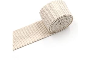 Aumey Cotton Webbing for Tote Bag Handles - 78 Inch (Beige, 2 Inch)