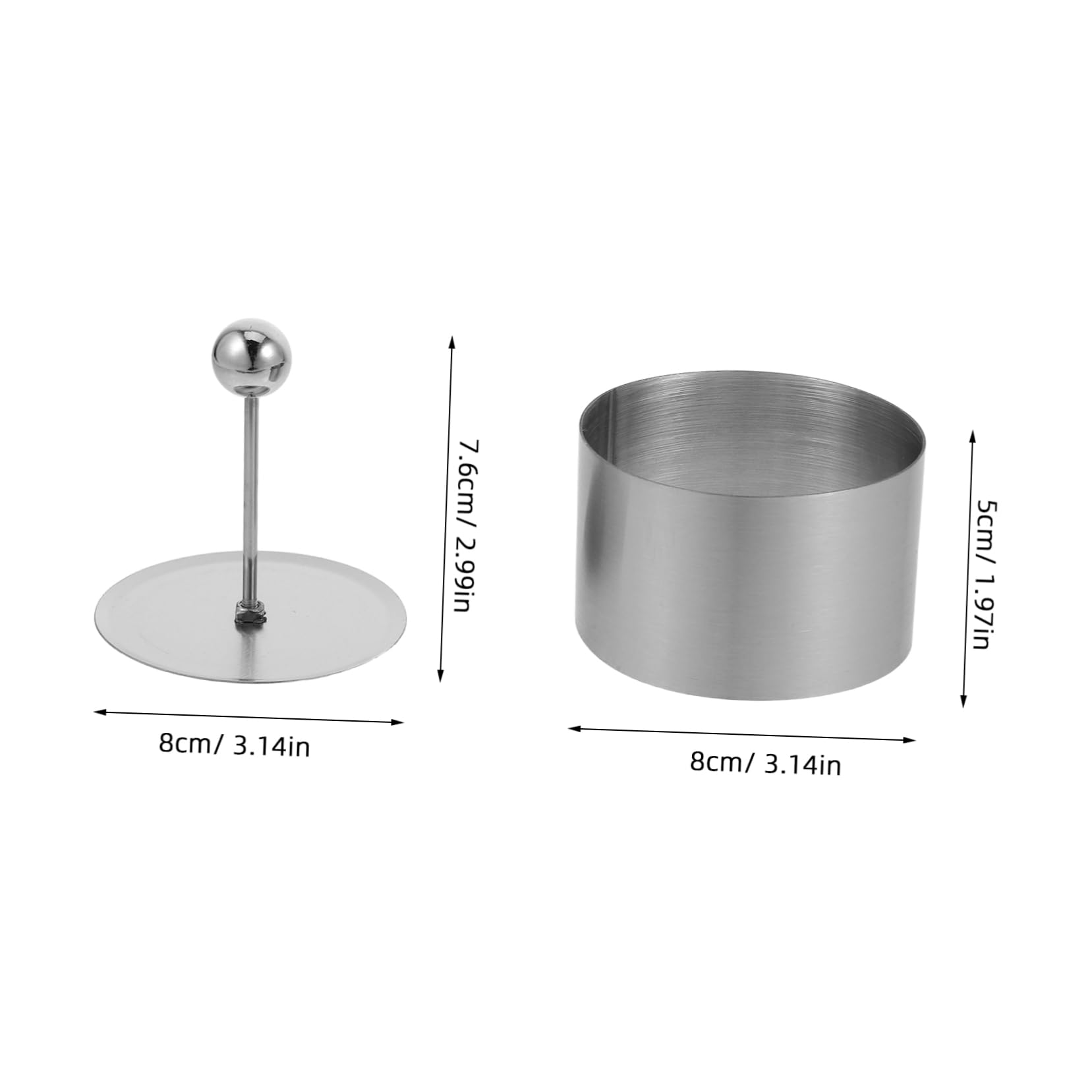 COLLBATH Stainless Steel Round Cold Dish Mold Creative Cake Ring for Cheesecake Mousse and Desserts Non Stick Kitchen Utensil for Precise Food Presentation Large