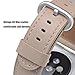 JSGJMY Leather Band Compatible with Apple Watch 38mm 40mm 41mm Women Men Strap iwatch SE Series 9 8 7 6 5 4(Light tan with Silvery White Clasp, 38mm/40mm/41mm S/M)